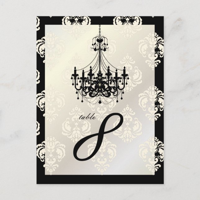 PixDezines Chandelier+Rossellini Damask Vykort (Framsida)