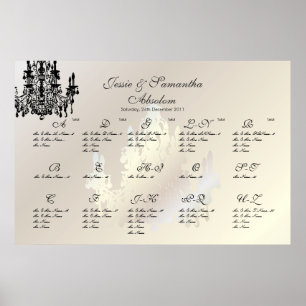 PixDezines Chandelier/sittplatsplan/Alfa Poster