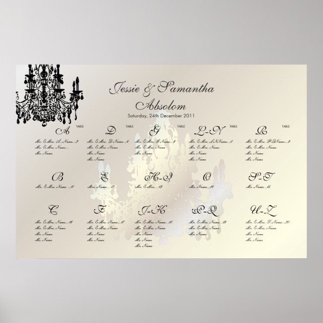 PixDezines Chandelier/sittplatsplan/Alfa Poster (Framsidan)