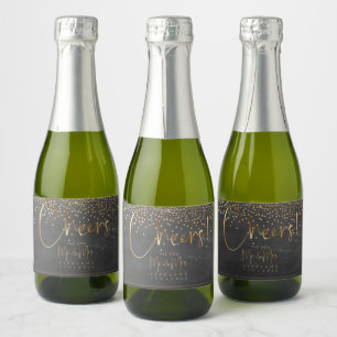 PixDezines Cheers+Faux Guld Confetti+Chalkboard
