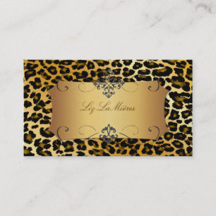 PixDezines cheetah spots/metallisk guld lagrar Visitkort