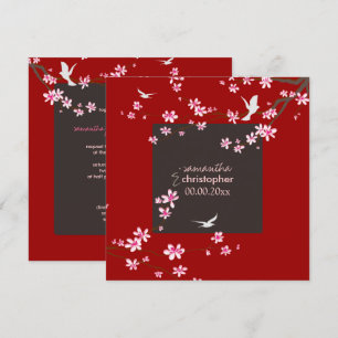 PixDezines Cherry blommar/Diy-bakgrund färg Inbjudningar