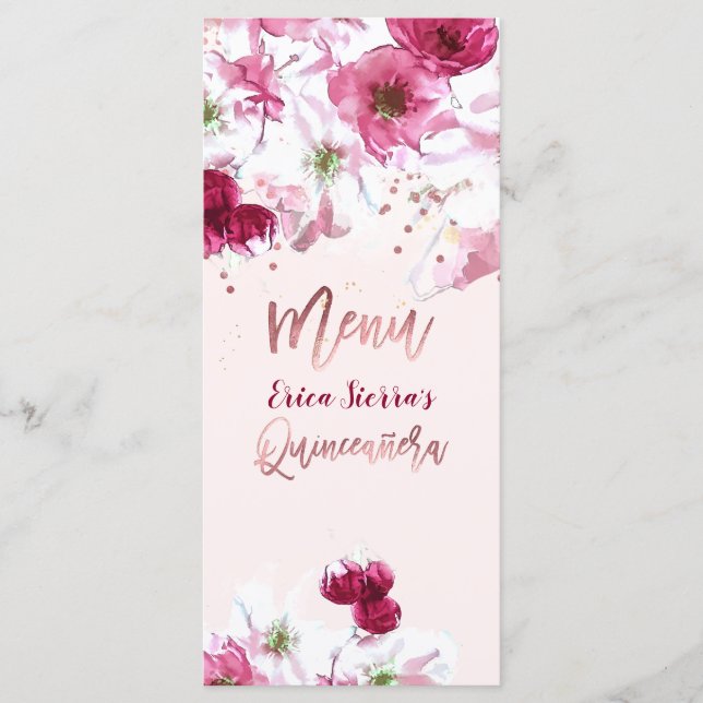 PixDezines Cherry Blommars Quinceanera Meny (Framsida)