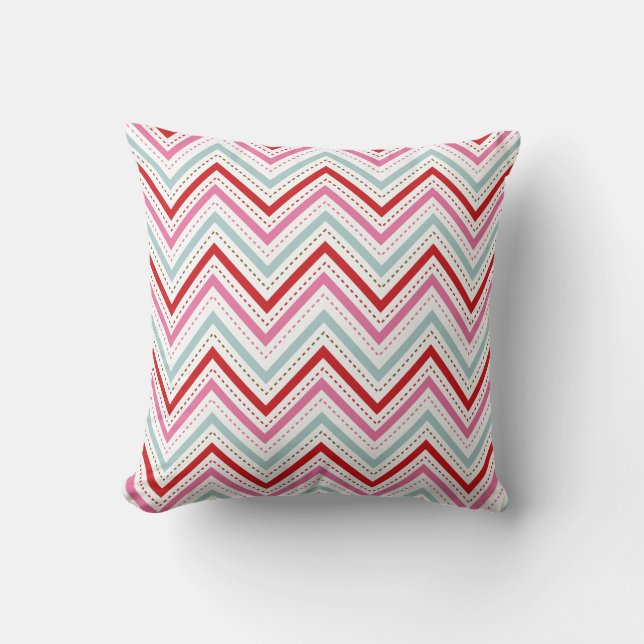 PixDezines chevron rosa+blue/diy bakgrund Kudde (Framsida)