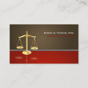 PixDezines CHIC ATTORNEY/BROWN+RED Visitkort