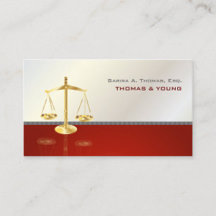 PixDezines CHIC ATTORNEY/WHITE+RED Visitkort