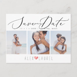 PixDezines Chic Elegant Calligraphy Spara Date Vykort