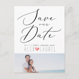 PixDezines Chic Elegant Calligraphy Spara our Date Vykort