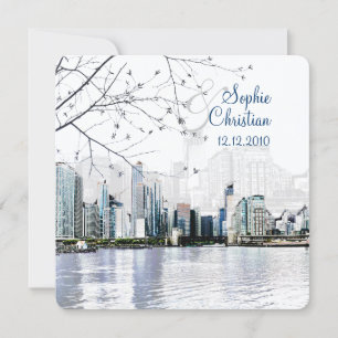 PixDezines Chicago Lakeshore Skyline/inbjudningar Inbjudningar