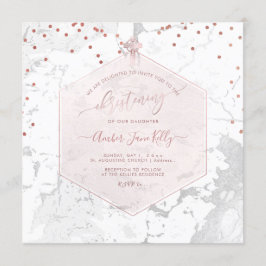 PixDezines Christening  Honeycomb Marble Inbjudningar