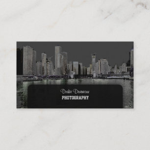 PixDezines City Scape, Lakeshore, Chicago/grått Visitkort