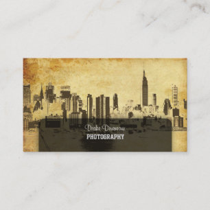 PixDezines City Scape, New York, vintage Visitkort