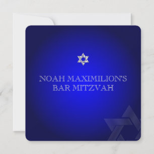 PixDezines Classic mitzvah/kobolt/silver Inbjudningar