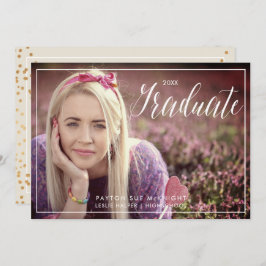 PixDezines Classy Faux Guld Confetti Studenten Inbjudningar