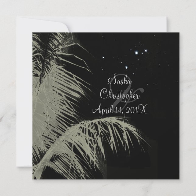 PixDezines coconut löv/handflatan fronds/Diy färge Inbjudningar (Framsida)