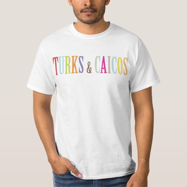 PixDezines Colorful Turks & Caicos t Tee Shirt (Framsida)