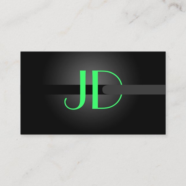 PixDezines Coola Neon Ljus Monogram/ diy färg Visitkort (Framsida)