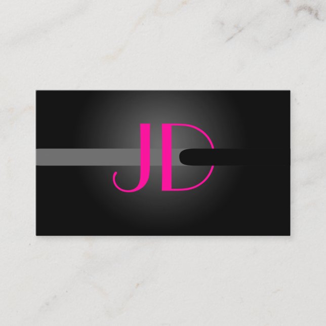 PixDezines Coola Neon Ljus Monogram Visitkort (Framsida)