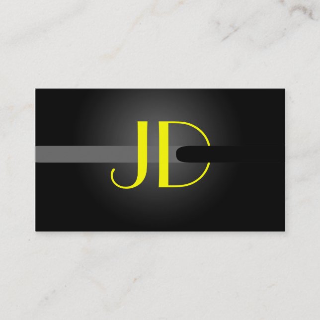 PixDezines Coola Neon Ljus Monogram Visitkort (Framsida)