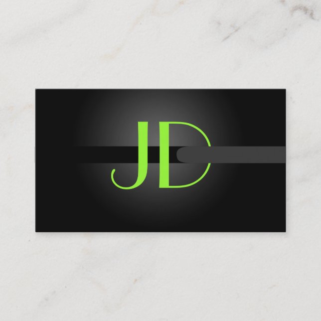 PixDezines Coola Neonljus Monogram Visitkort (Framsida)