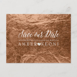 PixDezines Copper/Bronze/Faux Foil/Spara Date Meddelande Vykort