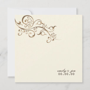 PixDezines Copper Swirls, Belize Beige Inbjudningar