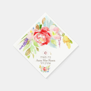 PixDezines Coral Peonies, Faux Ro Guld Mitzvah Pappersservett