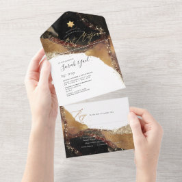 PixDezines Cosmic Black Guld Bat mitzvah