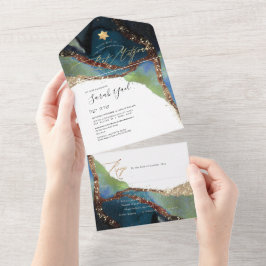 PixDezines Cosmic Marine Blå Moss Grön Mitzvah