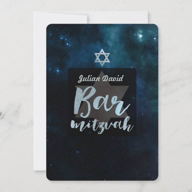 PixDezines Cosmic Pub Mitzvah ✡ Inbjudningar (Framsida)