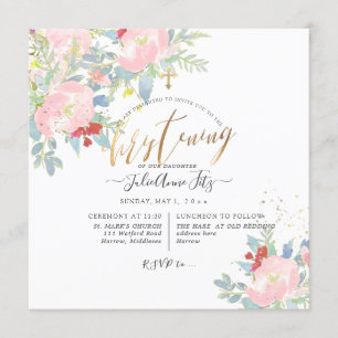 PixDezines Cottage Watercolor Flowers Christing Inbjudningar