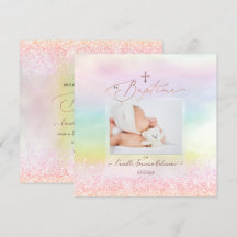 PixDezines Cotton Candy Glitter, Baptême Fille