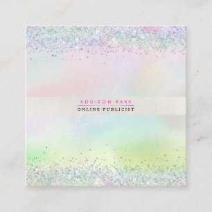 PixDezines Cotton Candy + Parly White Square Busi Fyrkantigt Visitkort