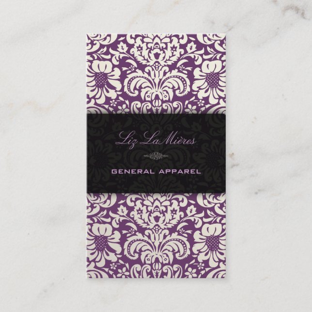 PixDezines Cream Fidora Vintage Damask Visitkort (Framsida)