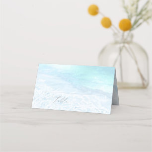 PixDezines Crystal Blue Coastal Shoreline Beach Placeringskort