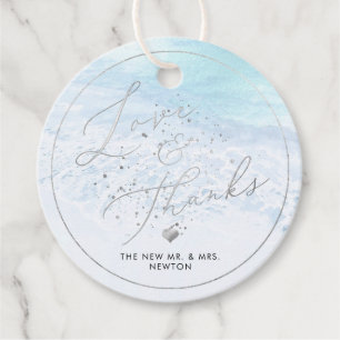PixDezines Crystal Blue Shoreline, Beach-Tack Gåvor Etiketter