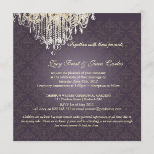 PixDezines Crystal Kronlampa + Celine Damask Inbjudningar