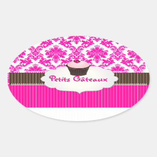 PixDezines cuptårta+damm/DIY färg Ovalt Klistermärke