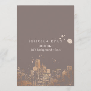 PixDezines Dallas Skyline/Rosa Guld/DIY Bckgrand Inbjudningar