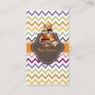PixDezines damask bröllopstårta+chevron Visitkort