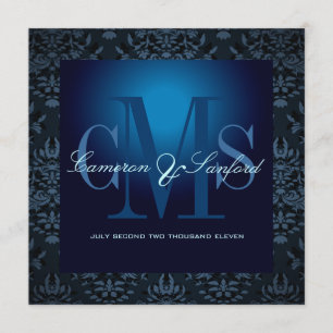 PixDezines damask-smycken /blå safir Inbjudningar