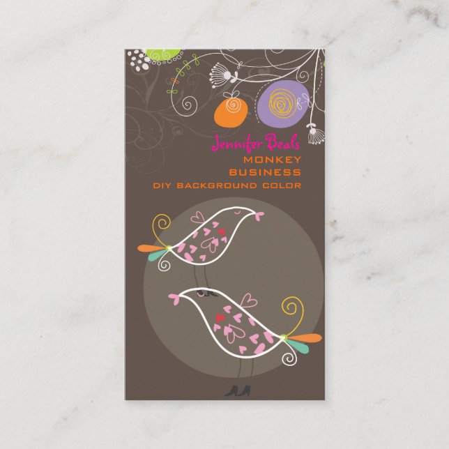 PixDezines dandelion+love birds/Diy färg ♥ ♥ ♥ ♥ Visitkort (Framsida)