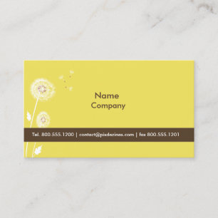 PixDezines dandelions citron zest-gult Visitkort