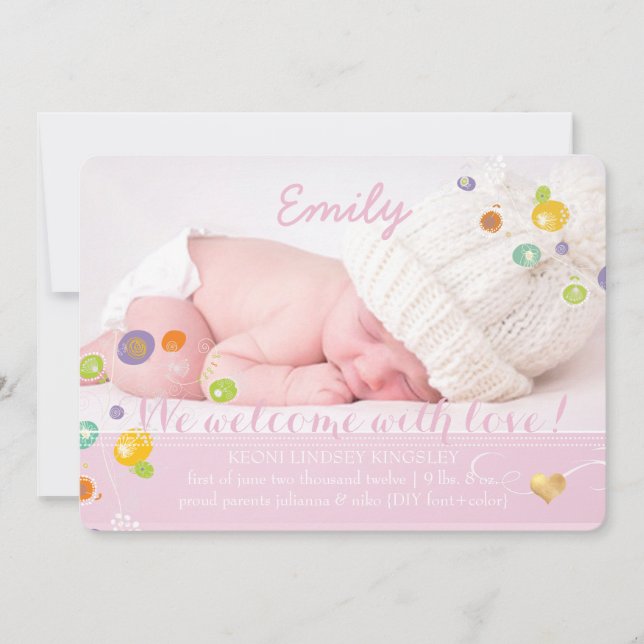 PixDezines dandelions, fotofödelsemeddelande Meddelande (Framsida)