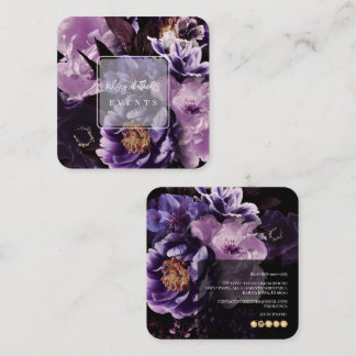PixDezines Dark Moody Flowers Fyrkantigt Visitkort