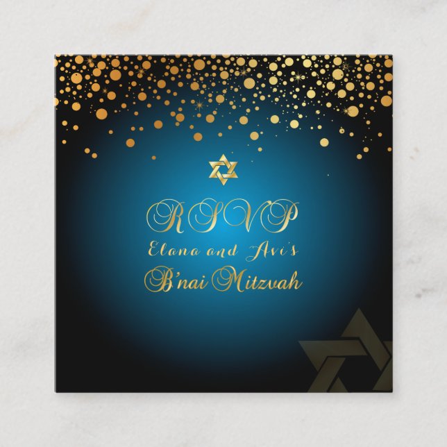PixDezines DAZLED GULD/B'nai Mitzvah OSA kort (Framsida)