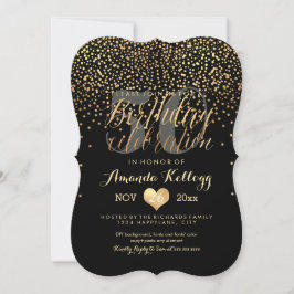 PixDezines Dazzled Guld/Faux Foil/Birthday Inbjudningar