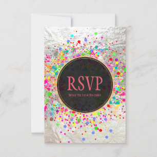 PixDezines Dazzled/Neon Specks/Bat mitzvah OSA Inbjudningar