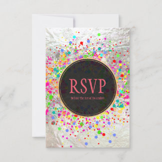 PixDezines Dazzled/Neon Specks/Bat mitzvah OSA Inbjudningar