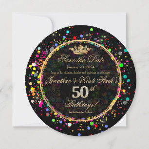 PixDezines Dazzled/Rainbow 50 Birthday Bash Inbjudningar